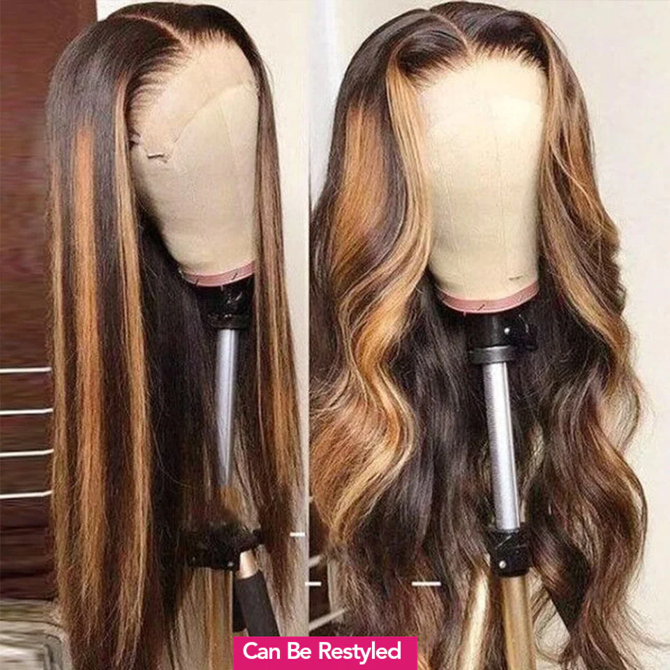 Wear & Go P4/27 Highlight Body Wave Lace Front / Closure Wig Brazilian Hair for Women