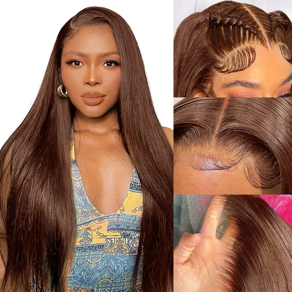 Lumiere Dark Blue Bomb Pre Colored 13x4 Straight Lace Frontal Human Hair Wig (No Code Need)