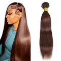 Lumiere Color #4 Brown Straight Bundle 1 Piece Human Brazilian Virgin Hair Extensions(No Code Need)
