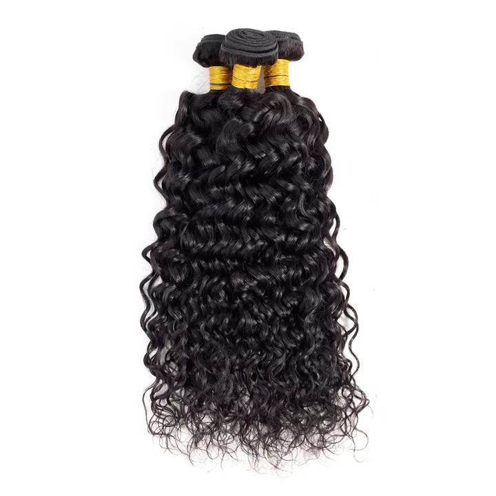 Lumiere 15A Water Wave 4 Bundles Raw Virgin Water Wave Natural Black Bundles Extensions Deal