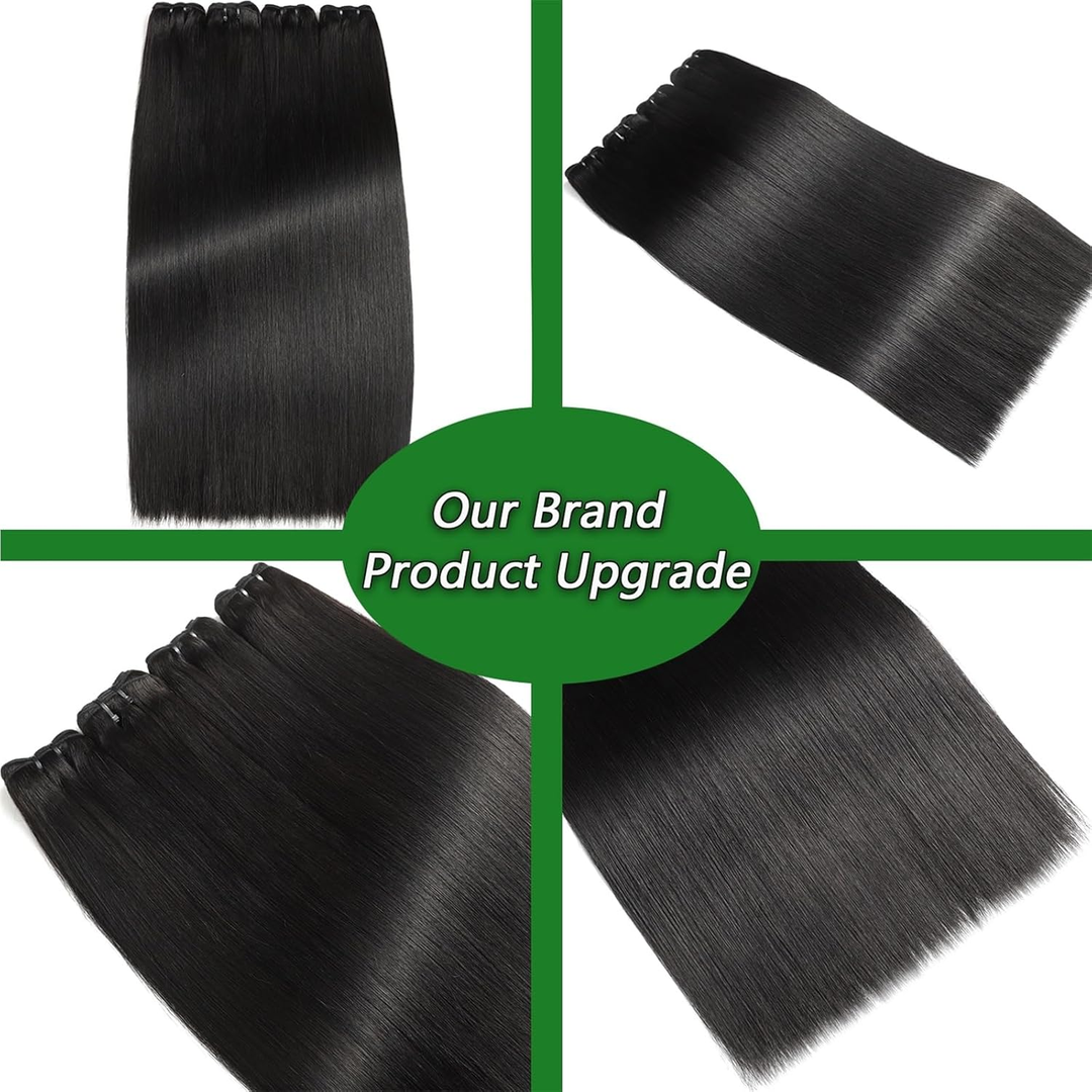 (B2) 4 Bundles Straight Human Hair 4 Bundles 100% Brazilian Raw Human Hair for Women
