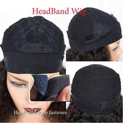 Loose Wave Headband Human Hair Wigs For Women Full Machine Made Wig No Glue No Sew In
