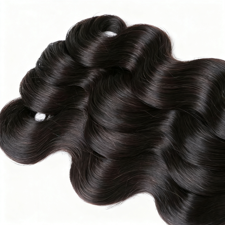(B2) Body Wave 4 Bundles With 4x4 Lace Closure Brazilian Hair Weave Bundles With Closure Natural Human Hair