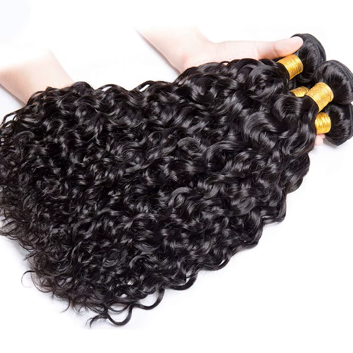 Lumiere 15A Water Wave 4 Bundles Raw Virgin Water Wave Natural Black Bundles Extensions Deal