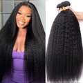 Lumiere 15A Kinky Straight Human Hair 4 Bundles Yaki Bundles Brazilian Raw Human Hair Extensions for Women