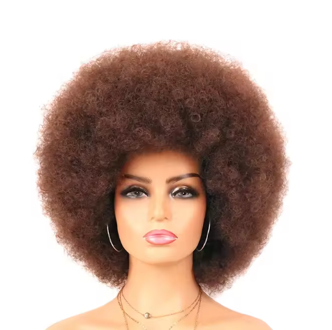 New Pixie Cut Colored Fluffy Afro Kinky Curly Wig For Women Human Hair Full Machine Explosive Hair Wigs