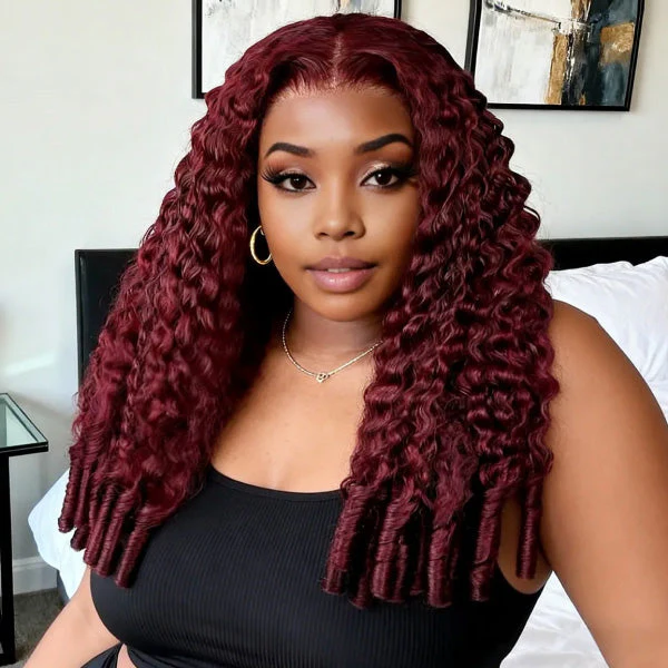 Glueless Highlight Color P4/30 Deep Wave Lace Front Wig Pré plumé avec des cheveux de bébé
