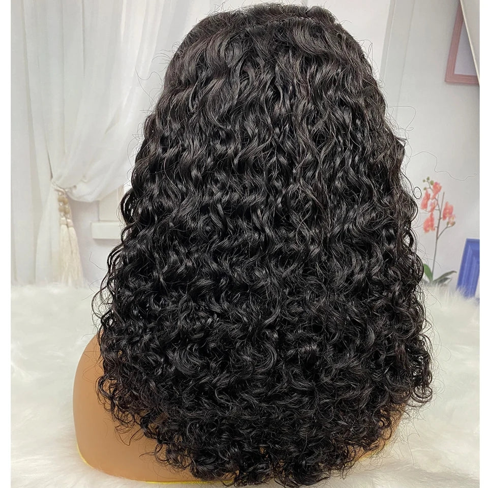 Lâche Deep Wave Lace Front/Fermeture sans colle pour les femmes noires Prelucked Human Hair 
