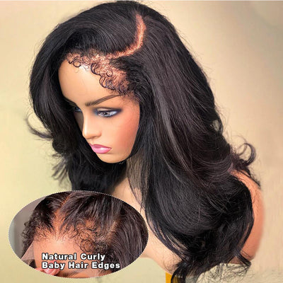 4C Edges | Undetectable Glueless Body Wave Edges 13x4 Frontal Lace Ready to Wear Wig | Afro Inspired