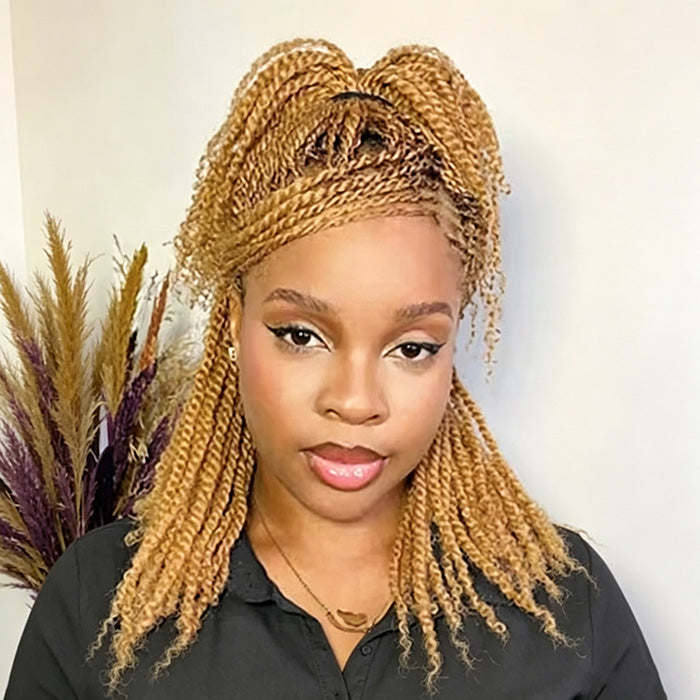 #27 Honey Blonde Afro Kinky Bulk Human Hair For Braiding Hair 50g/30g/pc Virgin Brown Remy Human Hair Extension