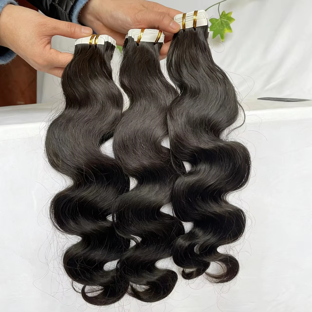 Tape In Human Hair Body wave Extensions 100% Real Remy Human Hair Skin Weft Adhesive Glue On For Salon High Quality for Woman 20pcs/1pack