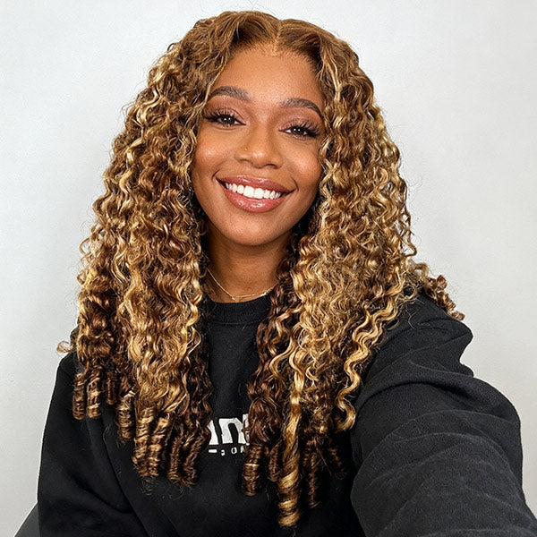 [Glueless Wig] LUMIERE HAIR Burmese Curly Highlight 4/27 Color Pre-Cut 5X5 Lace Wear Go Wig