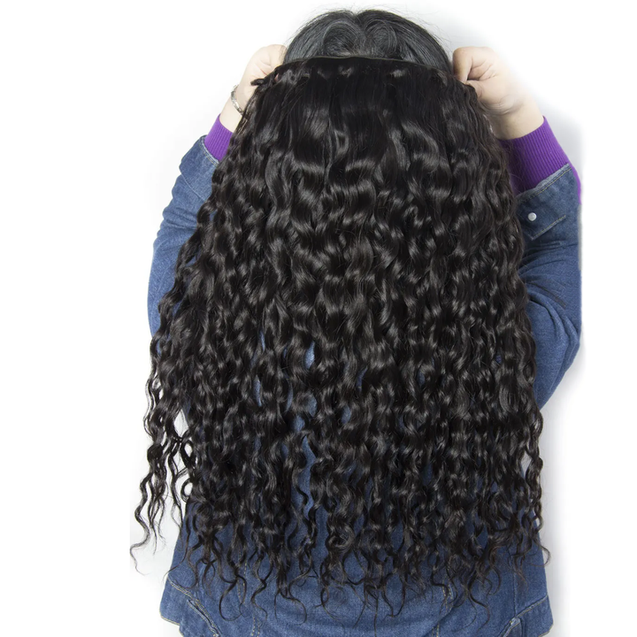 Lumiere 15A Water Wave Human Hair 3 Bundles Natural Black Brazilian Remy Hair