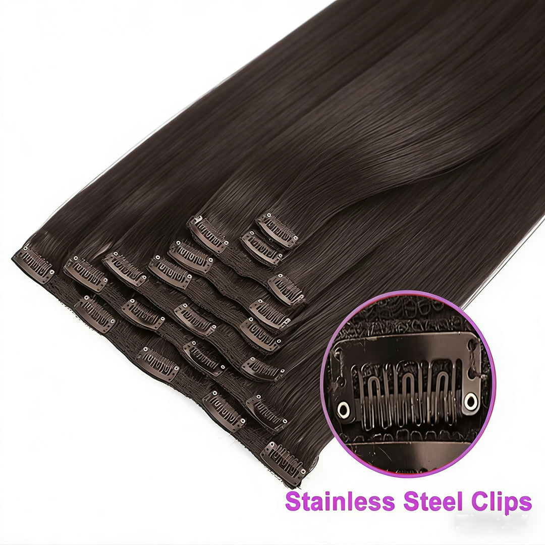 #2 Straight Clips In 8PCS 120 Grams/Set Human Hair Extension For Women