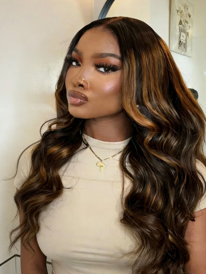 [Glueless Wig] Upgrade Lumiere 13x4 Pre Cut Lace  P4/30 Body Wave Glueless Wigs Ready To Go Human Hair Wig