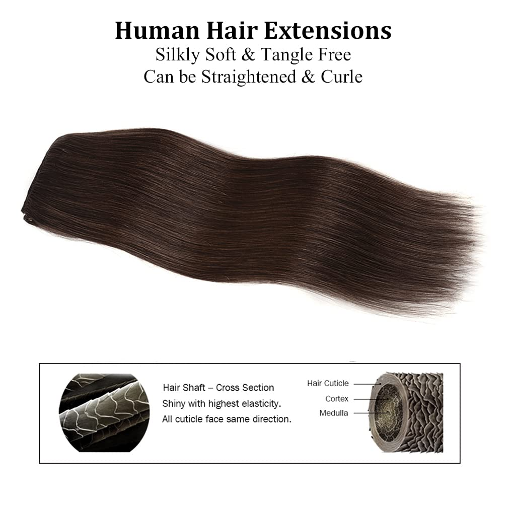 #2 Straight Clips In 8PCS 120 Grams/Set Human Hair Extension For Women
