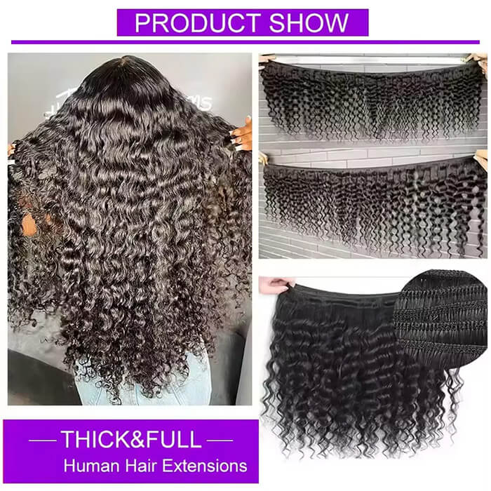 (B1)Deep Wave 2 Bundles Human Hair Extensions(Ship In 24Hours)