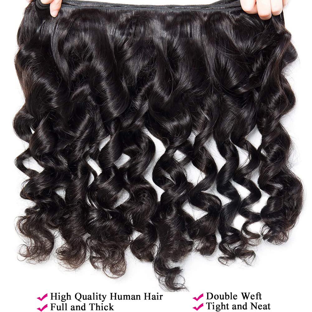 Lumiere 15A Loose Wave 4 Bundles 100% Human Hair Extensions Bundles