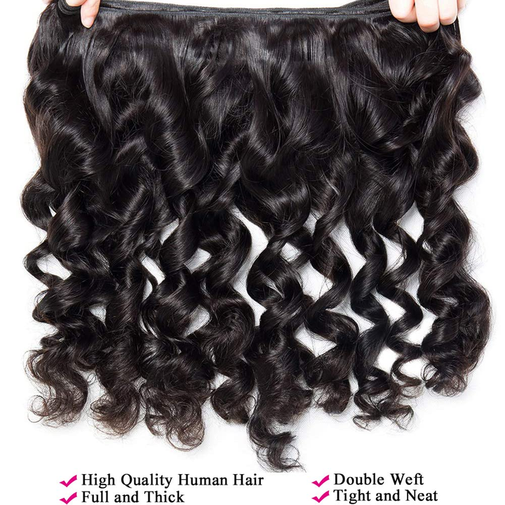 Lumiere 15A Loose Wave 4 Bundles 100% Human Hair Extensions Bundles