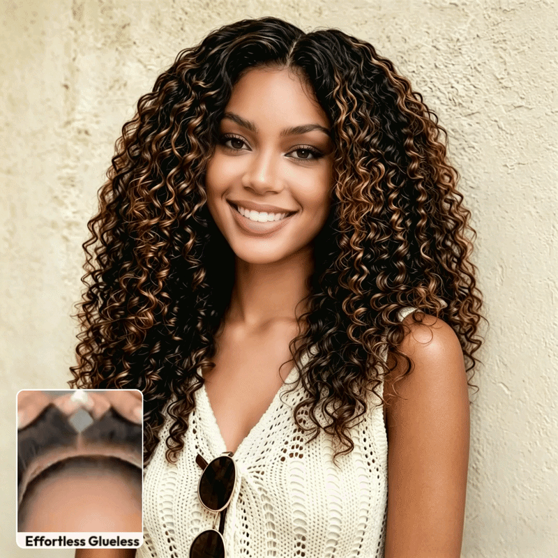 Deep Wave Wear &amp; Go Glueless HD 4X6 Lace Closure Perruque de cheveux humains