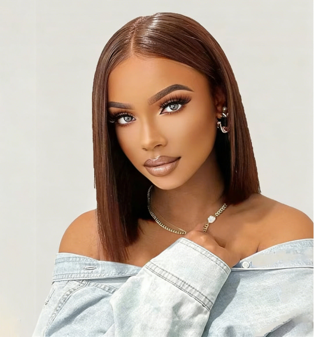 Perruque de dentelle sans colle pré-plumée de cheveux humains de vague de corps courte de dentelle frontale de Bob 