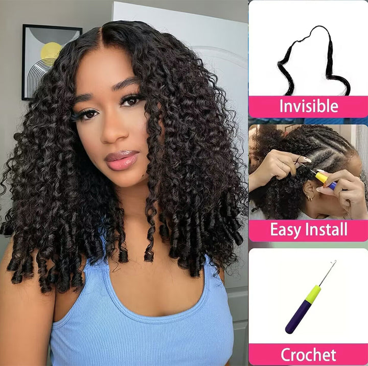 Lumiere Burmese Curly Feather Miracle Crochet Human Hair Extension Save Time With This Design