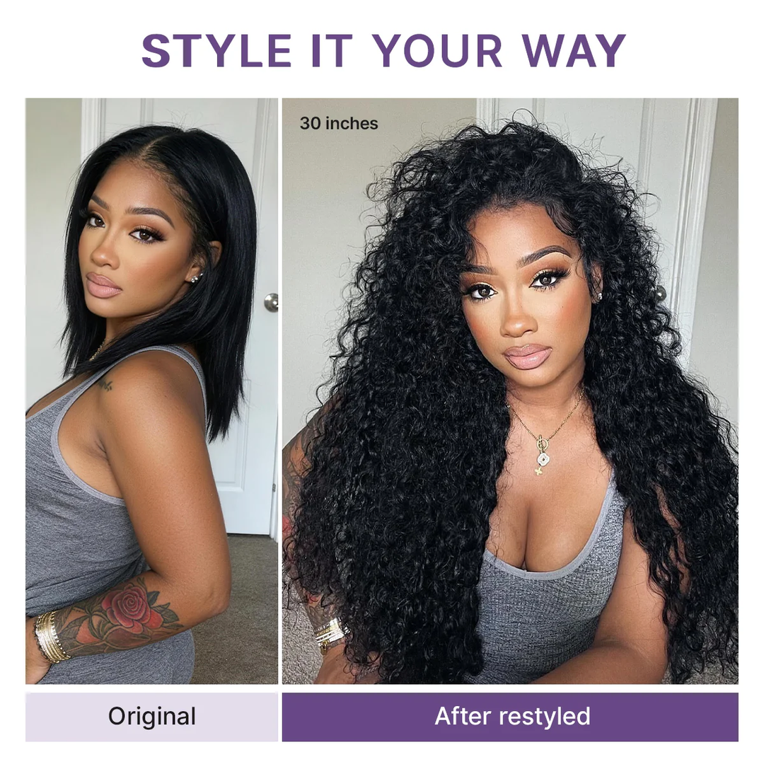 Lumiere Water Wave 13x4 Lace Frontal 180% Density 200% Density Human Hair Wig With Baby Hair