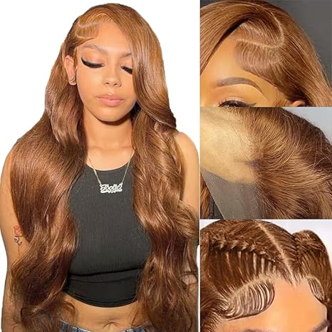 #350 Ginger Straight HD Transparent Lace Front Wigs Pour Femmes Cheveux Humains 