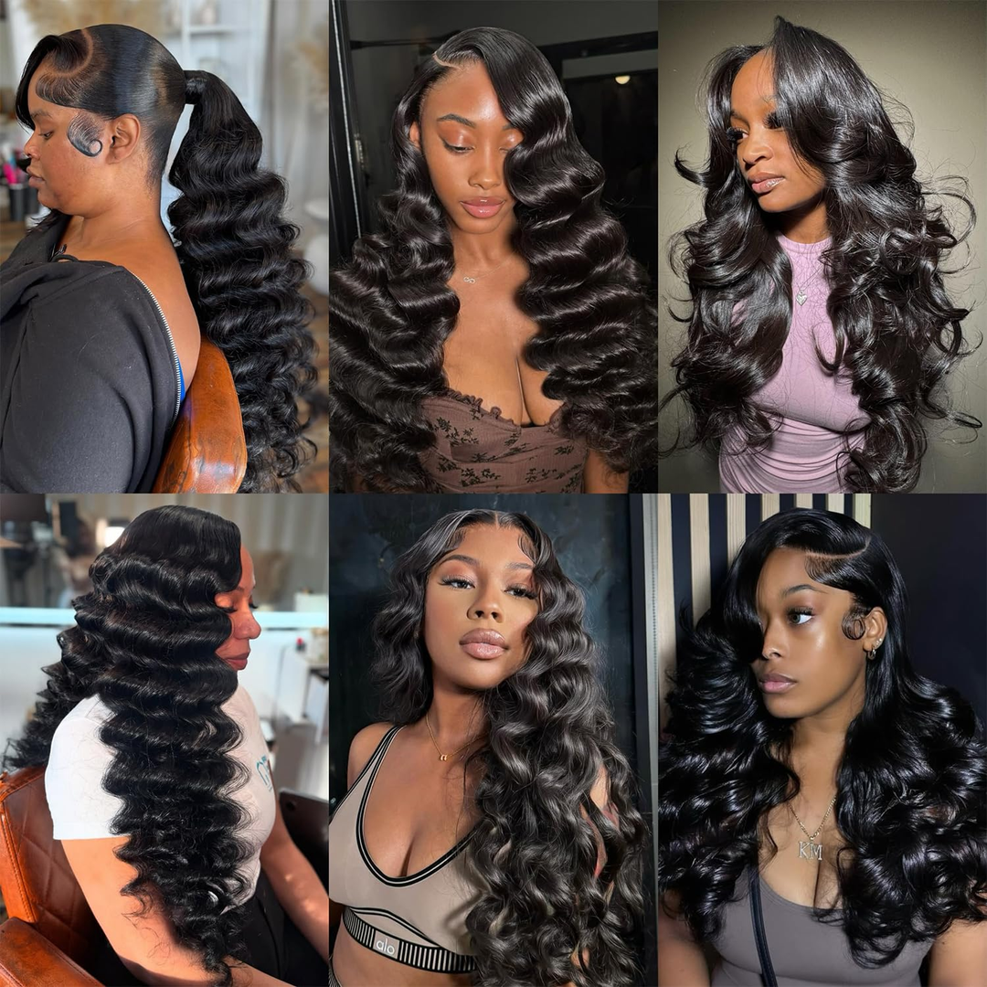 (B2) Loose Wave 3 Bundles Human Hair  Brazilian Hair Weave Extensions 100% Human Hair For Women Top Quality