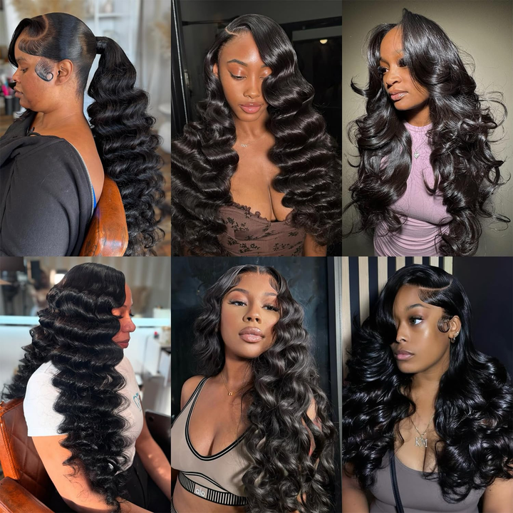(B2) Loose Wave 3 Bundles Human Hair  Brazilian Hair Weave Extensions 100% Human Hair For Women Top Quality