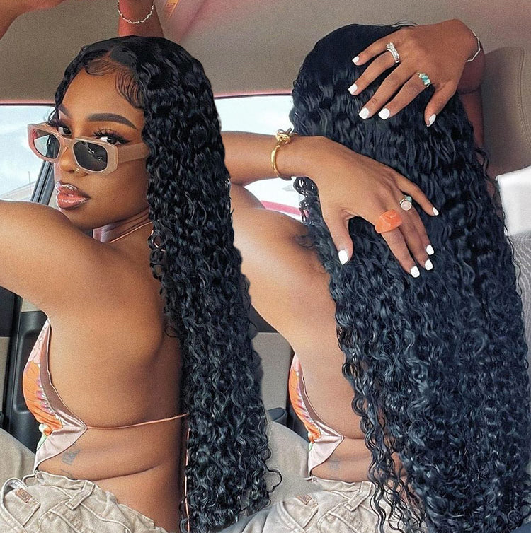 Lumiere Deep Wave Feather Crochet Human Hair Miracle Knots Friendly for Braids Saving Setup