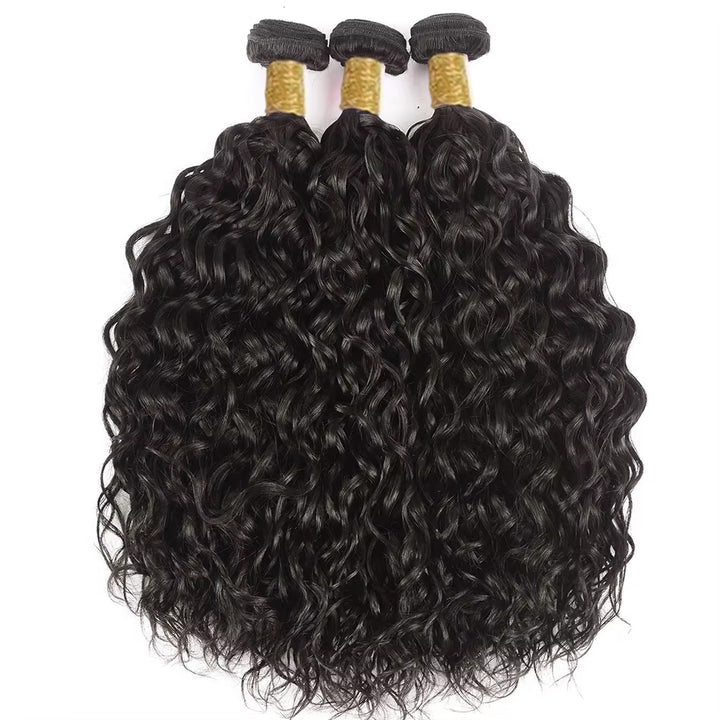 Lumiere Hair 15A Water Wave 3 Bundles with 13x4 Lace Frontal Virgin Human Hair Bundles