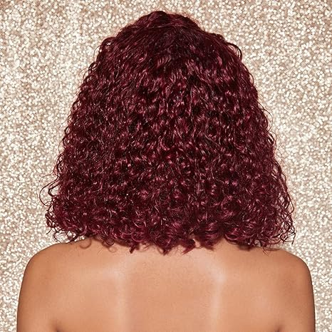 Lumiere A1 Customized 13x4 Lace Frontal 99j Short Curly Bob Wigs Human Hair for Women