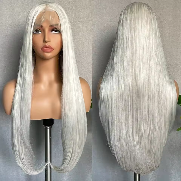 Lumiere Light Grey Synthetic Hair Silver 13x6 Straight Lace Front Wig