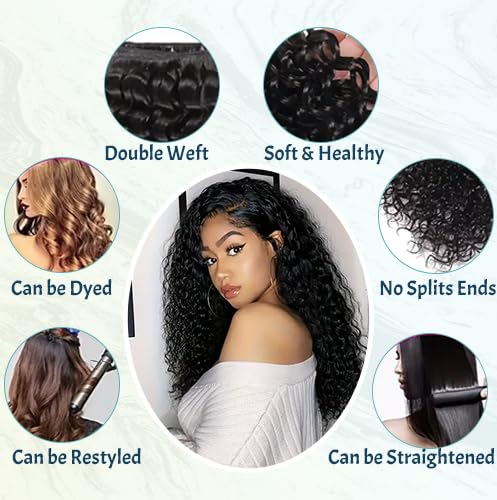 lumiere 15A Deep Wave Virgin Hair 3 Bundles  Human Hair Extension 10-24 inches
