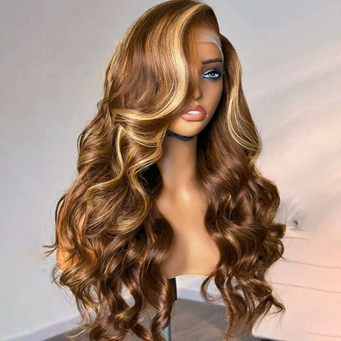 #350 Ginger Straight HD Transparent Lace Front Wigs Pour Femmes Cheveux Humains 