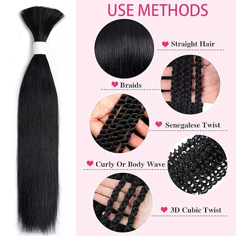 lumiere 1 Piece Straight Bulk For Braiding Hair Straight Human Hair Extension