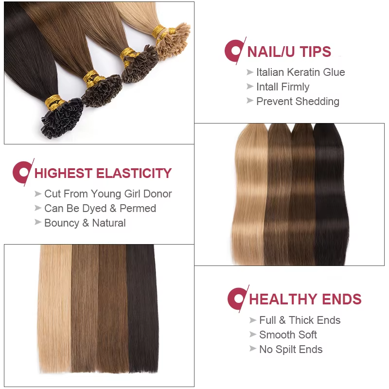 Color Hair #4 Tape In Hair Extensions Cheveux Raides Vierges Humains 20 pcs/1pack 100% Cheveux Humains 