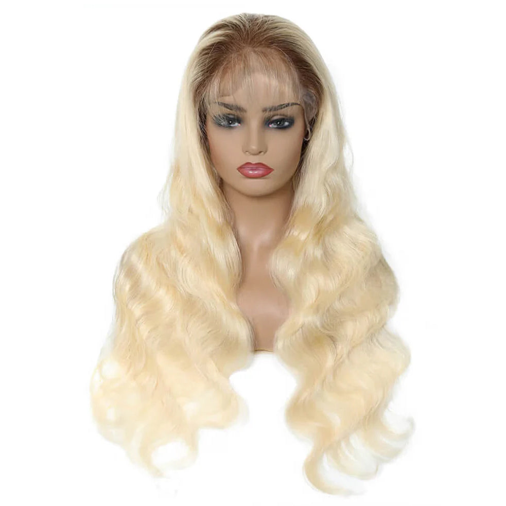 Root4/613 Body/Straight Human Hair Body/Straight Wigs Transparent  Lace Frontal Wig 200% Density Wigs For Women