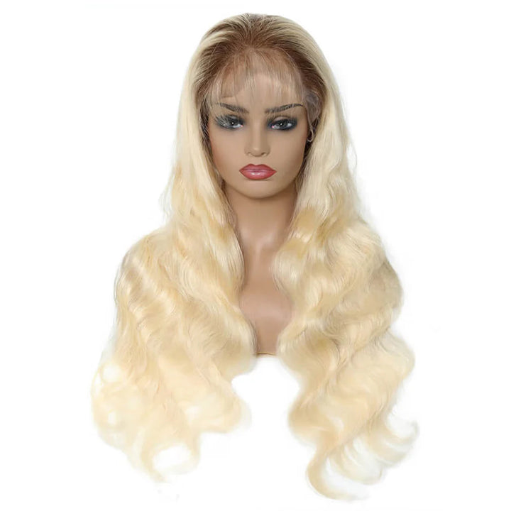 Root4/613 Body/Straight Human Hair Body/Straight Wigs Transparent  Lace Frontal Wig 200% Density Wigs For Women