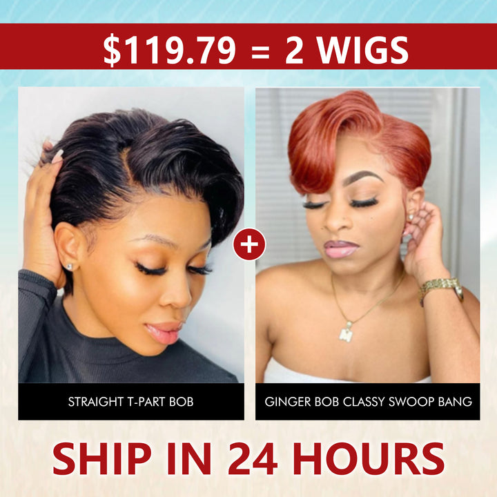 Droite Pixie Coupe Court Bob 13X1X4 T Partie HD Dentelle Perruques de Cheveux Humains Pour Les Femmes 