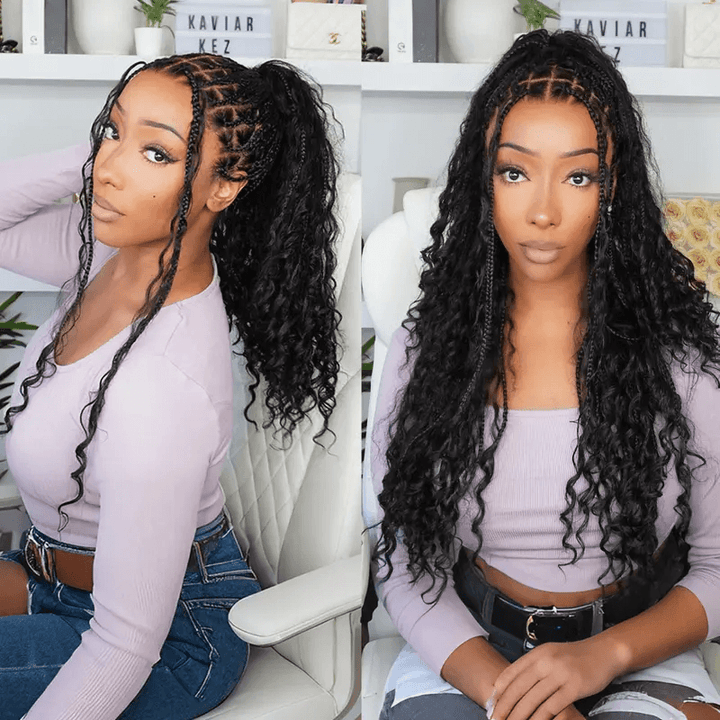 Lumiere Water Wave Feather Crochet Human Hair for Boho Braids with Miracle Waves