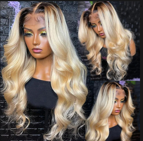 Root4/613 Body Wave Human Hair Wigs Transparent Lace Frontal Wig 200% Density Wigs For Women