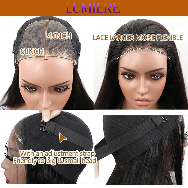 [Glueless Wig] Lumiere 6x4 HD Lace Glueless Straight Wigs 3D Dome Cap Pre-Cut Wigs for Women