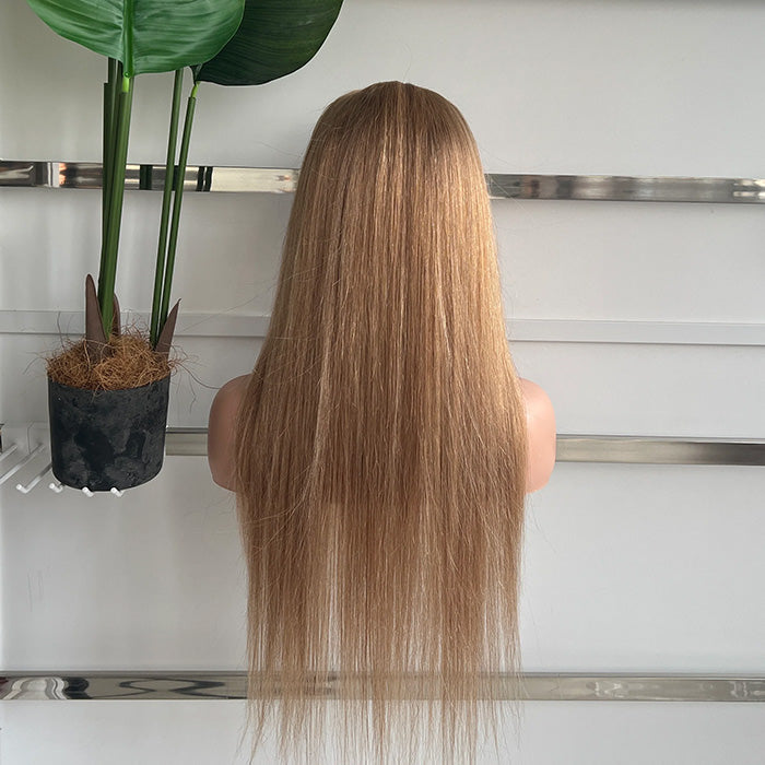 Glueless Wig| Lumiere Light Flaxen Brown Colored Straight/Body Wave Lace Frontal Blonde Wig For Black Girl