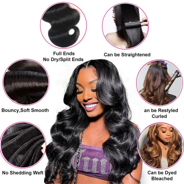 lumiere 15A Body Wave 3 Bundles Human Hair Extension 10-24 inches