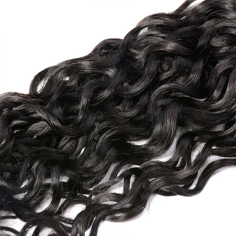 Lumiere 15A Water Wave Human Hair 3 Bundles Natural Black Brazilian Remy Hair