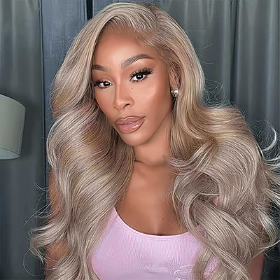 Lumiere Ash Blonde Color Lace Front Wig Human Hair 13x4 Body Wave Mini Knots HD Invisible Lace Wig for Women