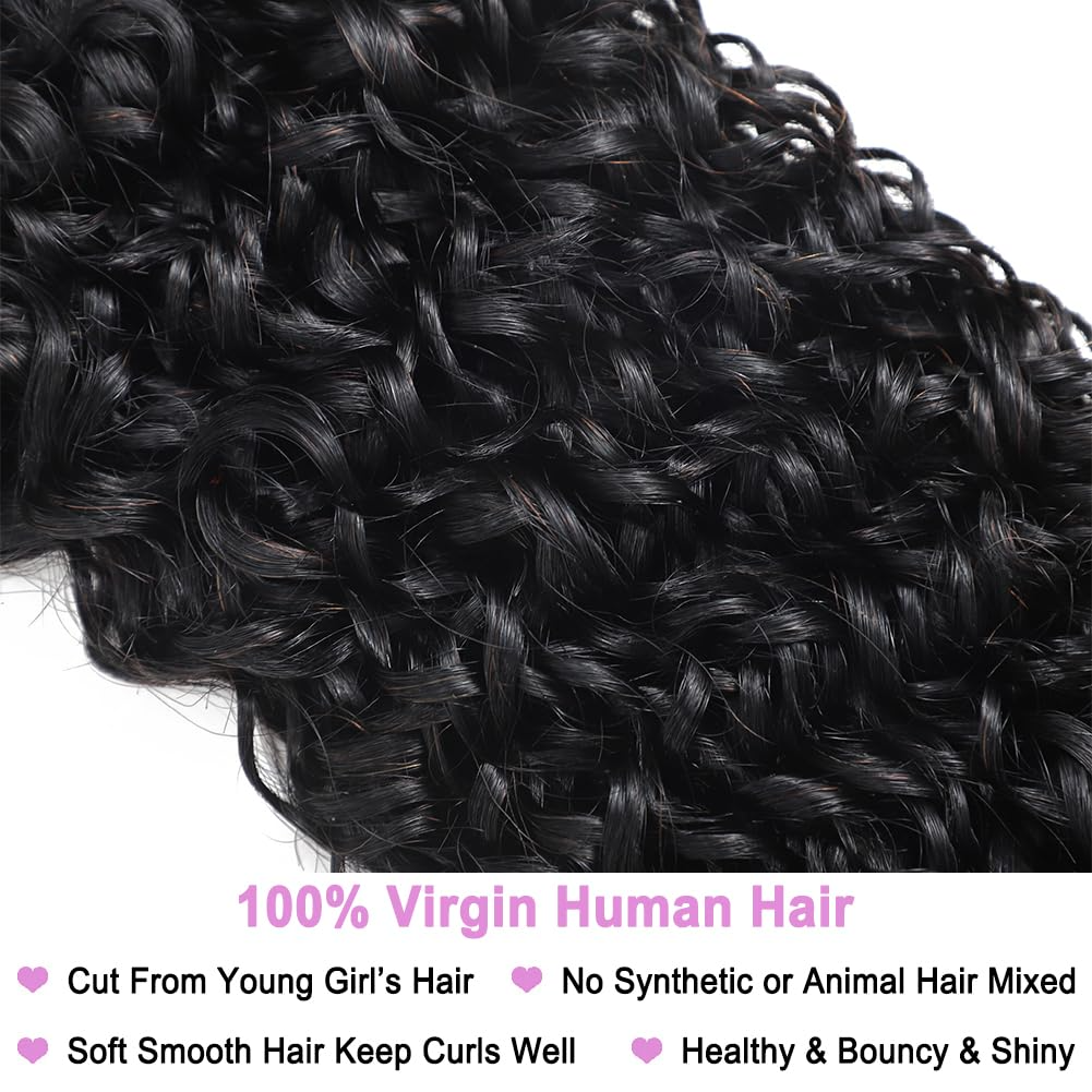 Lumiere 15A Natural Black Burmese Curly Human Hair 4 Bundles Double Weft Weave Bundle Extensions