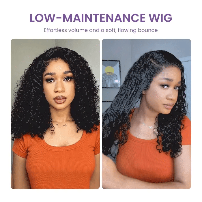 Glueless 4C Edges Water Wave Hair Invisible HD Lace Front Human Hair Wigs With Curly Edges